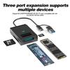 M.2 NVMe NGFF SSD Enclosure 10Gbps Type C USB 3.1 to SSD External Storage Box Adapter Support SD TF Card Reader Direct insertion