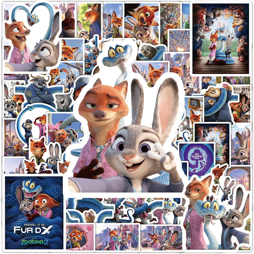 60-120PCS Zootopia Sticker Cartoon Water Resistant Vinyl Cards Stickers Designed for Boys Girls Water Bottles Laptop Suitcase Designed for Celebration