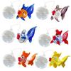Set of 6 Artistic Glass Hanging Fish with Bubble, Window Charm Aquarium Float Decoration for Home and Office