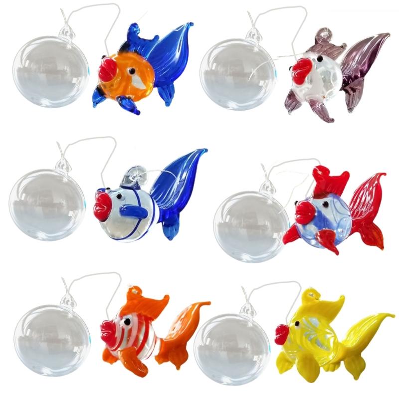 Glass Fish Bubble Window Hangings, Artistic Aquarium Float Decorations X3UC