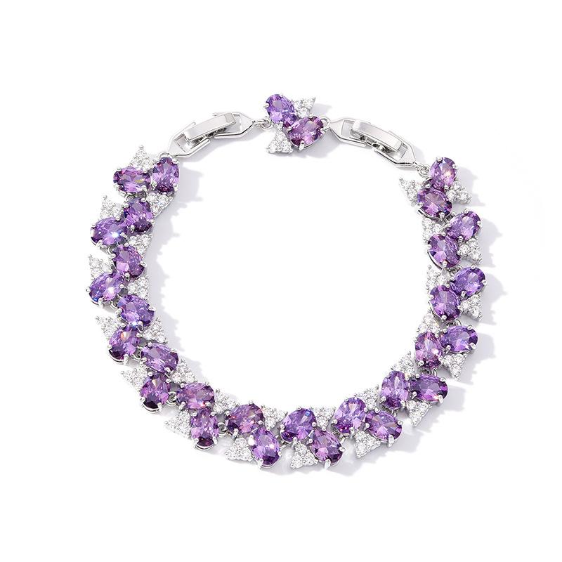 New Exquisite Luxury Colored Gemstone Bracelets From Europe and America Dopamine Candy Slightly Inlaid Zircon Luxury Bracelets Zircon