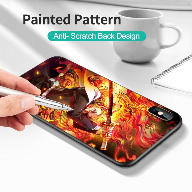 Schwarze TPU-Hülle für Samsung Galaxy S22 S20 S21 FE PLUS ultra+S10 E lite Rückseite Rengoku Kyoujurou