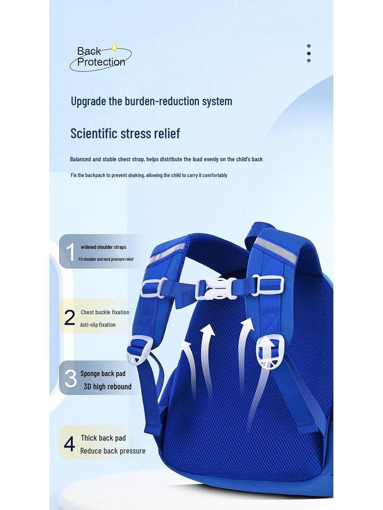 2025 Kids' Lightweight Cartoon Backpack for Ages 6-12 with Spine Protection and Double Shoulder Straps