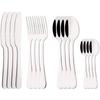 16Pcs/Set Dinnerware Stainless Steel Mirror Rainbow Cutlery Set Kitchen Fork Coffee Spoon Knife Tableware Silverware Set