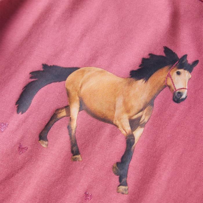 Children's Long-sleeved T-shirt with Horse Print 3 Colors and 5 Sizes Available