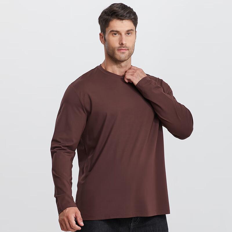 Dibinze Men's Plus Size Modal Cotton Long Sleeve T-Shirt