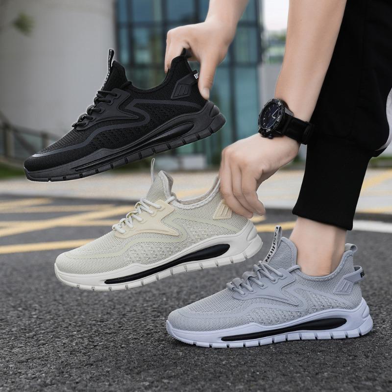 New fly-woven men's shoes spring and summer breathable mesh sports running shoes men's work leisure versatile