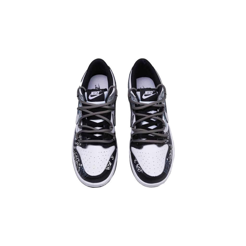 Nike Dunk Cushioning, Wear Resistant Low top Skateboard Shoes Men's Black White DD1391-100(Team152-)