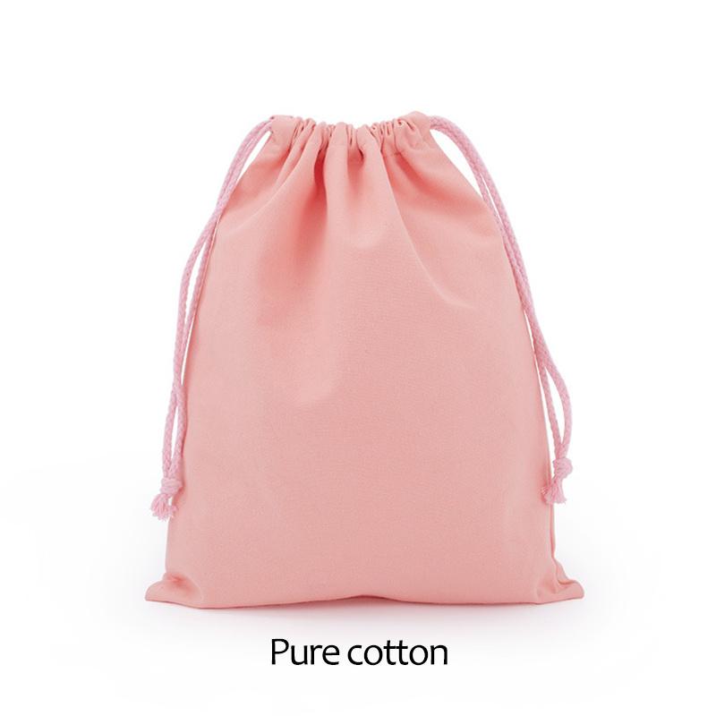 Cotton Drawstring Storage Bag White Canvas Bags for Candy Gift Package Pouch Reusable Home Sundries Organize Dustproof Sacks
