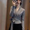 European Lace-Up Cashmere Sweater - Slimming, Versatile, Long-Sleeved Top for Autumn/Winter 2025