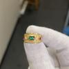 San Jie European & American Wide Band Retro Court Style 18k Gold-Plated Ring with Zirconia
