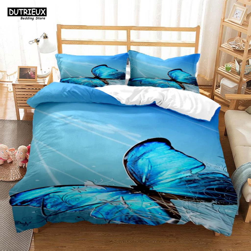 Simple And Atmospheric Butterfly Printed Bedding Soft And Comfortable Comforter Bedding Sets Complete Size Customizable