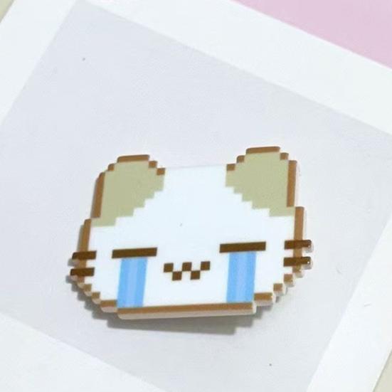 5Pcs Girl Hairpins Pixel Cat Funny Expression Design Non-Slip Clips Broken Hair Bangs Hair Pins Lightweight Hair Accessories