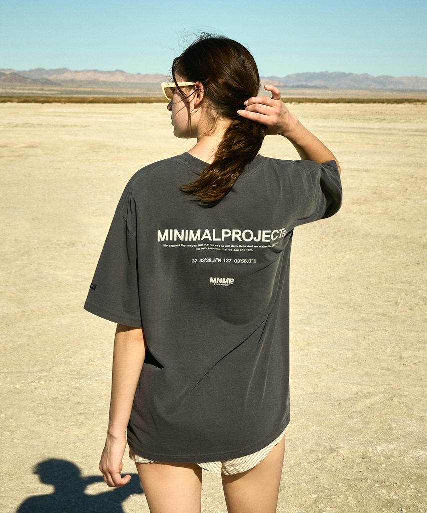 MINIMALPROJECT Pigment Signature Oversized Short Sleeve T-Shirt Mst124 [Darkgray]