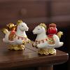 Resin Horse Figurine Desktop Ornament Zodiac Ornaments Cute New Year Mascot Miniature  Cabinet