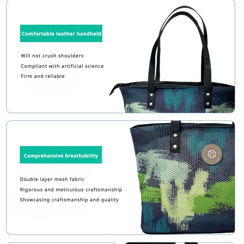 2024 Новая модная женская сумка с принтом из двойной сетчатой ​​ткани — фото 12