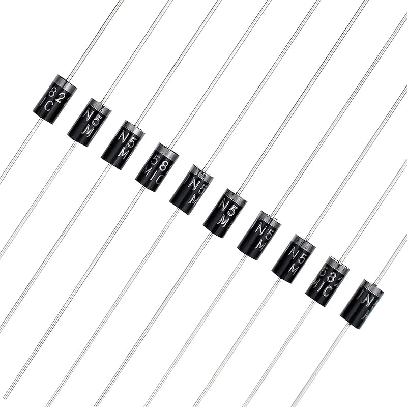 

1N4007 Rectifier Diode 1A 1000V - High Current General Purpose Diodes (Pack of 100) - Axial Lead Electronic Components for Power Supply, Circuit 1N4001