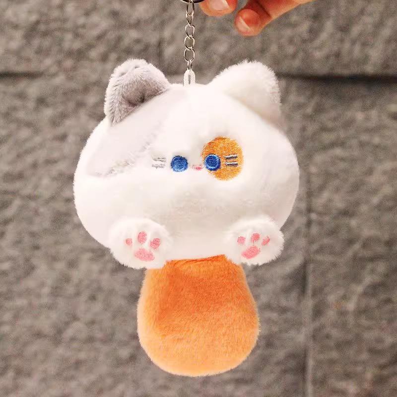 Cute Cat Keychain Children Schoolbag Pendant Household Accessories Bag Pendant Small Doll Student Creative Soft Fluffy Keychain