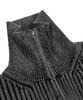 Draw Fit Oblique High-Neck Knit Zip-Up Trucker [D.Grey]