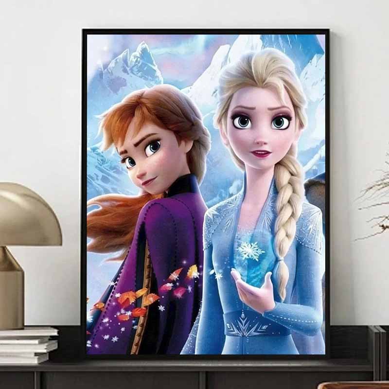Disney Diamond Painting 5D DIY Frozen Elsa and Anna Illustration Art Mosaic Embroidery Decoration Cross Stitch Gift