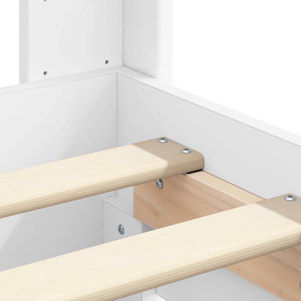 Bed Frame with Storage Space and Headboard White 180 x 200 cm