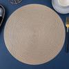 Round Hollow PVC Placemat Wind Coaster Insulated Dining Table Mat Non-Slip Bowl Mat Wheat Western-Style Placemat