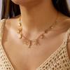Collana Pendente Stella Marina Conchiglia Conchiglia Zircone Boho per Donna Cavalluccio Marino Granchio Perla Catena Metallica Choker Gioielli per Festa in Spiaggia Estiva