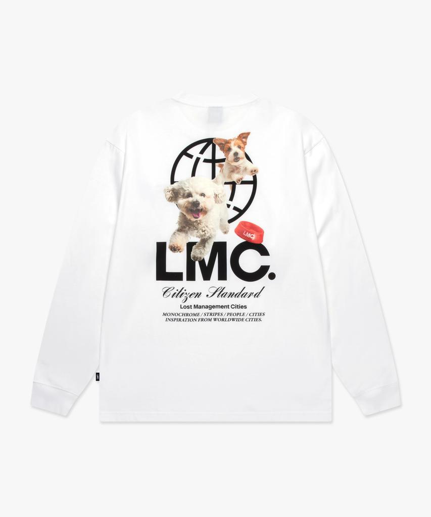 LMC Flying Puppy Long Slv Tee White