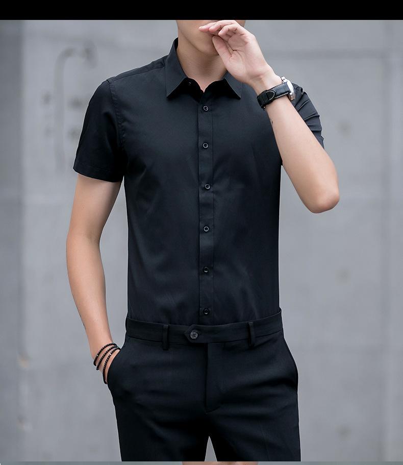 Pánská obchodní košile Slim Fit bílá s dlouhým rukávem proti vráskám