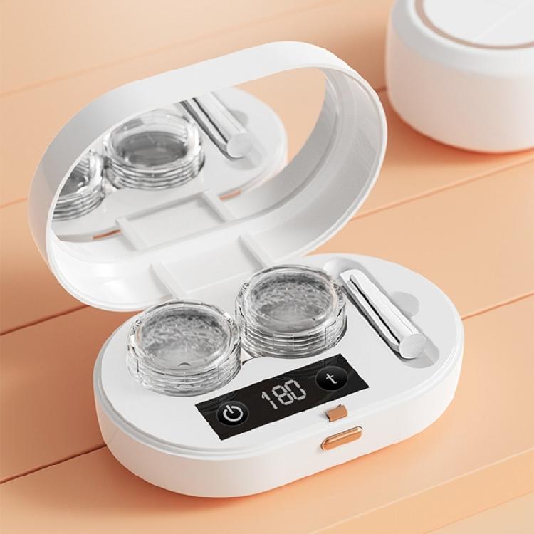 Ultrasonics Contact Lens Cleaning Machine Portable Contact Lens Cleaner with Mirror Tweezer,Contact Lens Care Solution