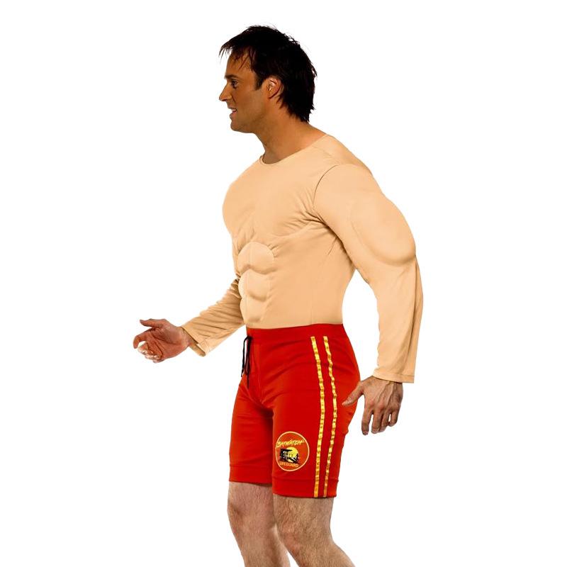 Muscle Man Cosplay T-Shirt with Fake Abs for Adults and Kids