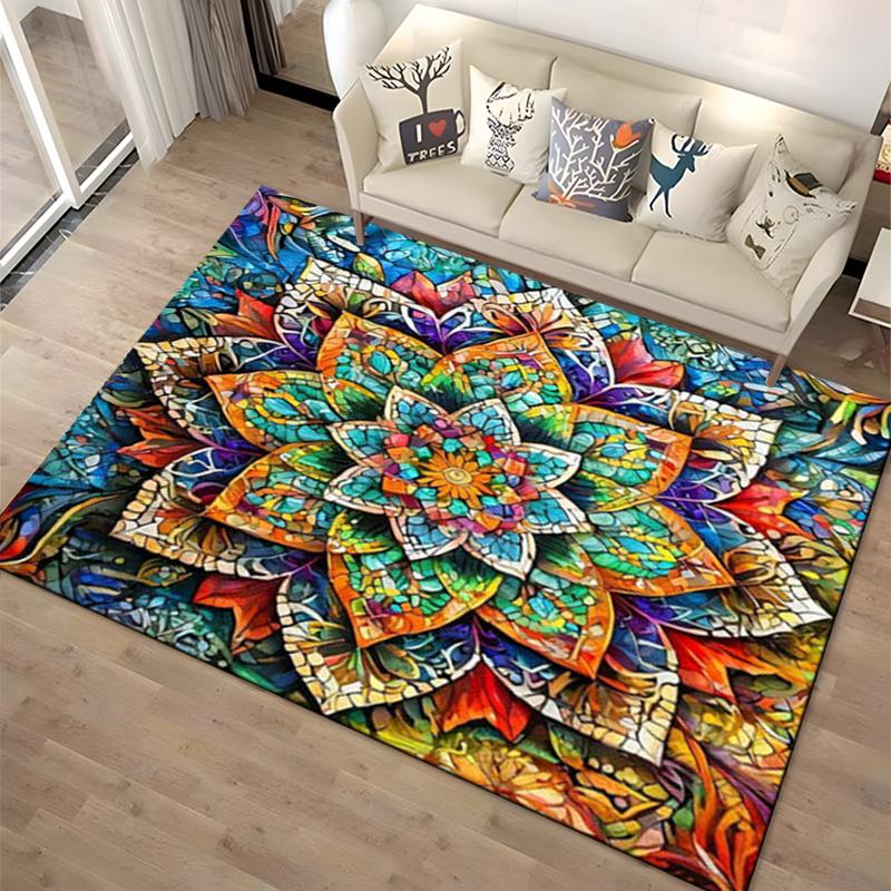 15 Size 3D Mandala Area Carpet Rug for Living Room Bedroom Home Sofa Doormat Decoration,kids Non-slip Floor Mat Gift