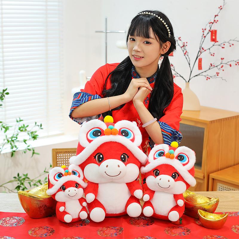 New Year of the Horse Lion Awakening Horse Mascot Doll Zodiac Horse Doll Plush Toy Ragdoll Annual Meeting Gift