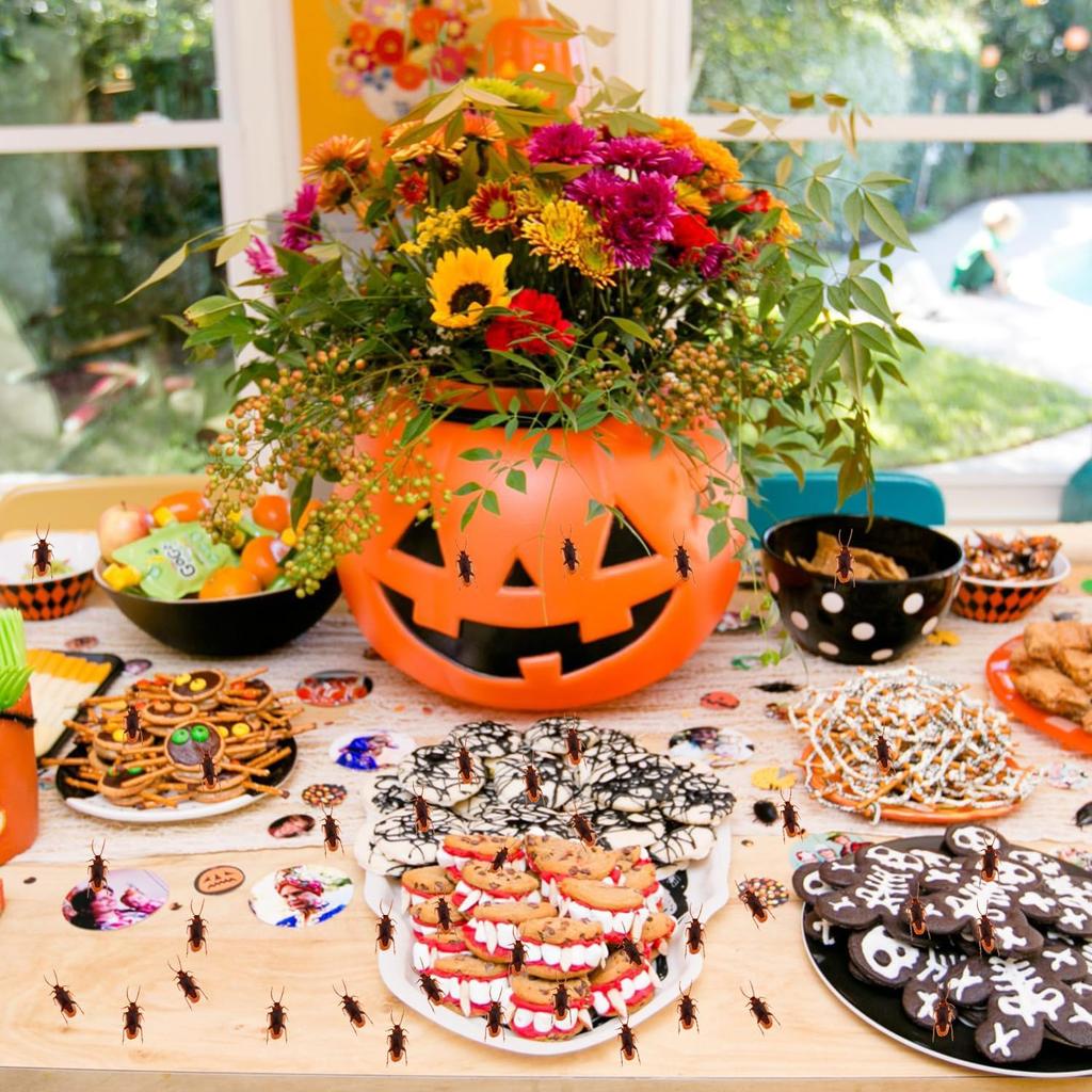 148Pcs Realistic Bugs Plastic Trick Joke Toys Fake Snake Cockroaches Spiders Centipedes Halloween Party Fool's Day Decoration