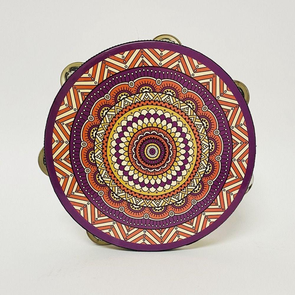 Holz Tamburin Handglocke 8 Zoll Musik Perkussionsinstrument Geschenk Floret Handtrommel Kinder