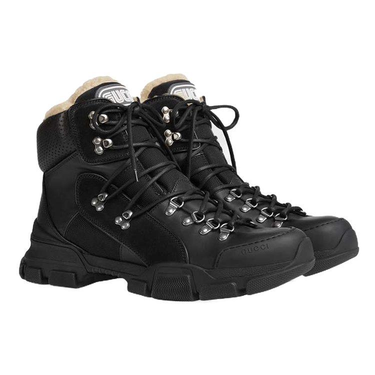 Gucci Flashtrek Short Mid Calf Outdoor Boots Men's Black 548714 D6060 1088