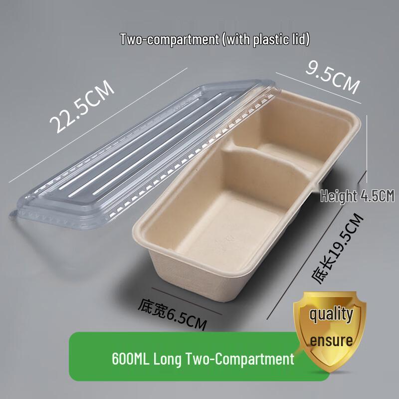 Ally Disposable 4-Compartment Pulp Meal Box, Silver