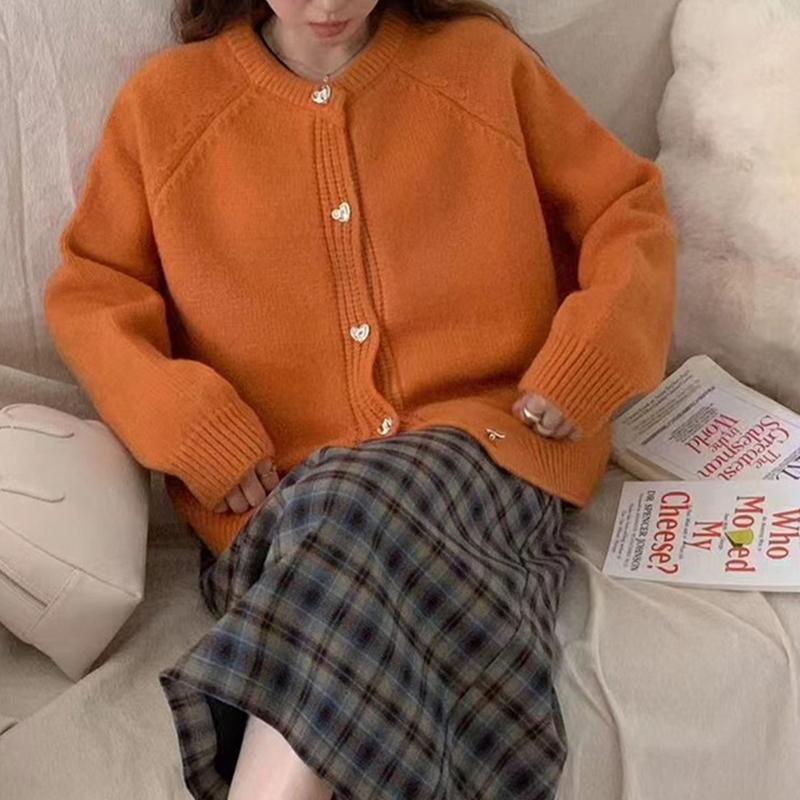 Pullover Damen Lose Langarm Top Einfarbige Strickjacke Jacke