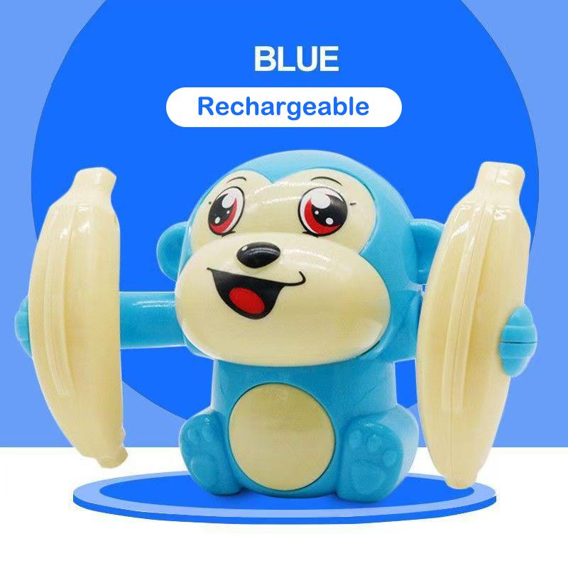 360° Tumbling Monkey Toy Adorable Musical LED Light Interactive Toy for Kids Boys Girls Party Supplies