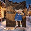 Detective Conan Pattern Blanket for Home Decoration, Bed, Sofa, Car Travel, Camping, Suitable for All Seasons, Birthday Christmas Gift
