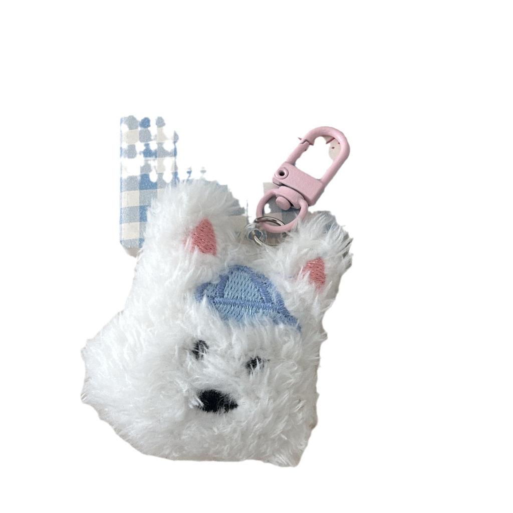West Highland Plush Puppy Keychain - Cute, Soft Pendant, Sweet Gift for Girls and Friends.