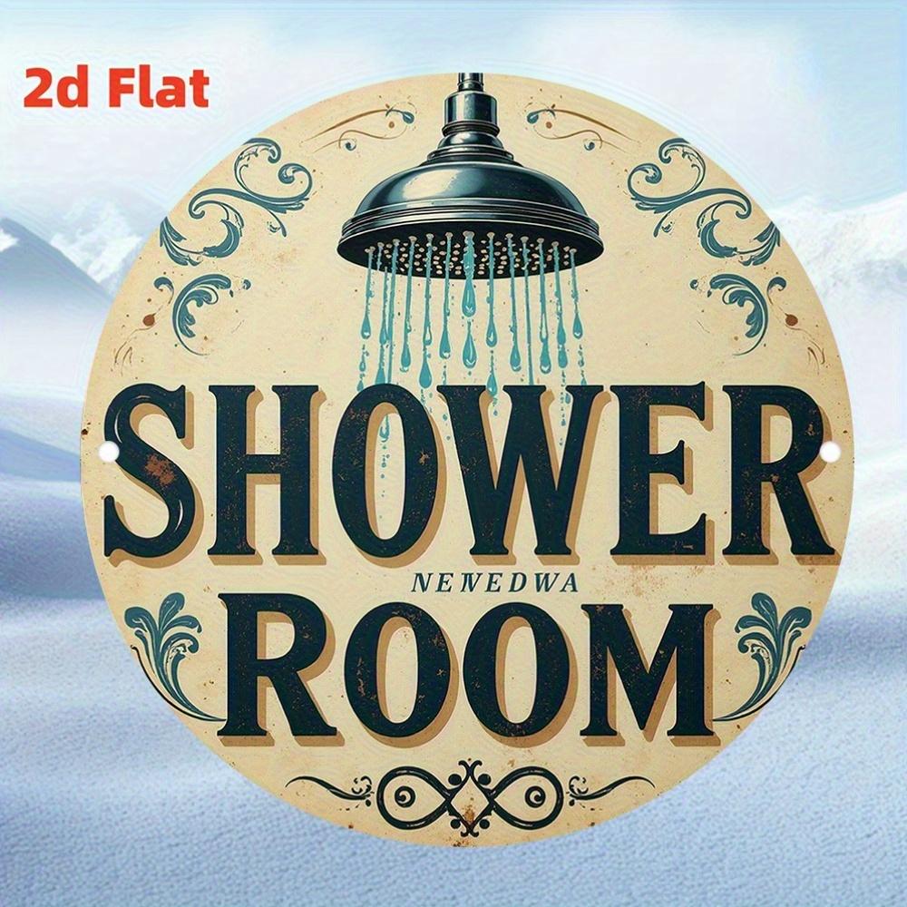 Vintage Metal Wall Art Round Aluminum Sign for Bathroom Bar Garage Decor
