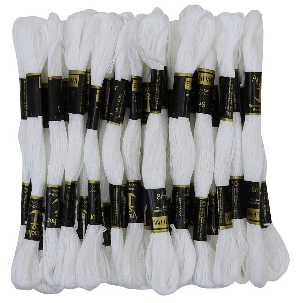 IBA Indianbeautifulart Stranded Cotton Cross Stitch Hand Embroidery Thread Floss Skeins-Golden