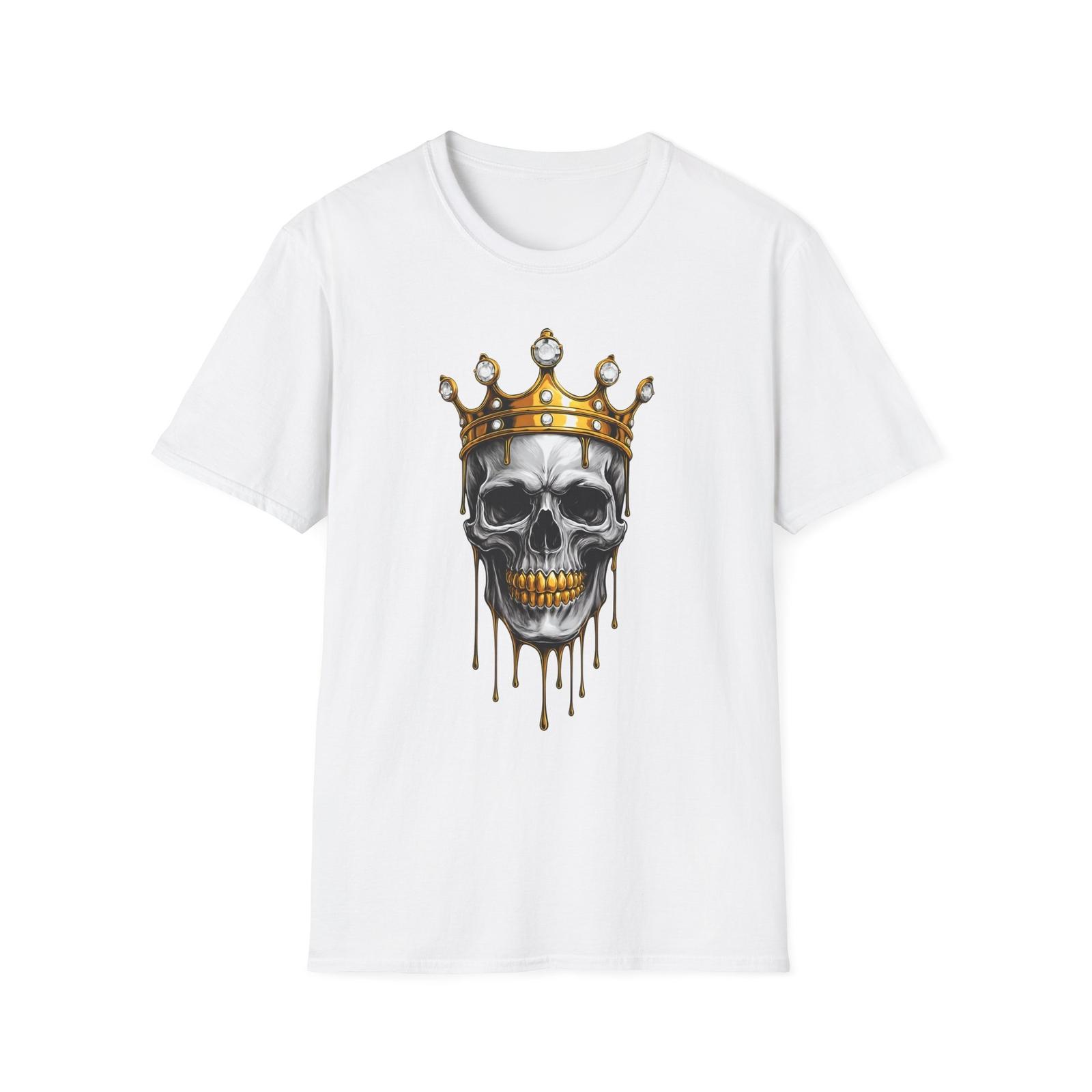 King Skull w/ Golden Teeth Unisex T-Shirt, Urban Streetwear, Gift for Him & Her S разноцветный