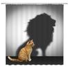 Cat Shower Curtains Bathroom Shower Curtain Cute 3D Fabric Shower Curtain With Hooks Funny Waterproof Shower Curtain Or Mat