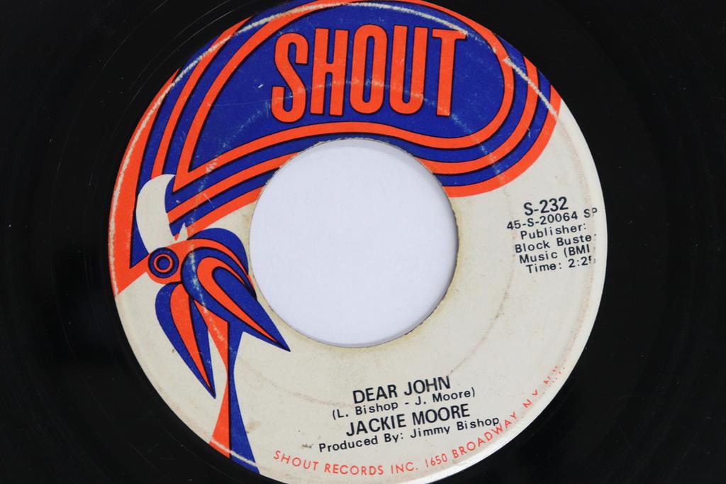 7inch Record JACKIE MOORE - Dear John / Here I Am S232 SHOUT 1968 US Soul/Funk Used