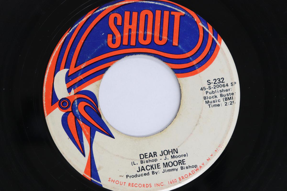 

7inch Record JACKIE MOORE - Dear John / Here I Am S232 SHOUT 1968 US Soul/Funk Used