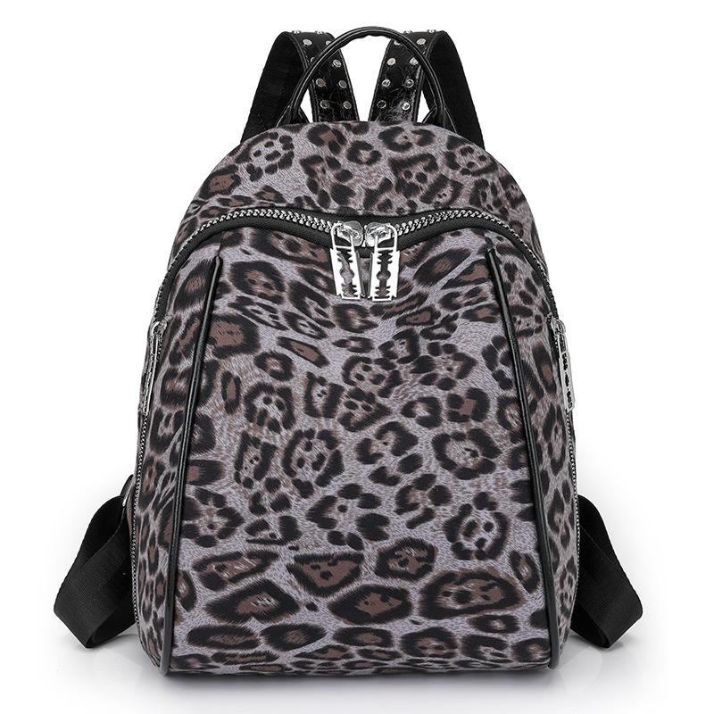

Модный дизайн Персонализированная сумка с леопардовым принтом для женщин Осень и Зима Рюкзак для женщин Повседневный Универсальный Студенческий Школьный Рюкзак серый