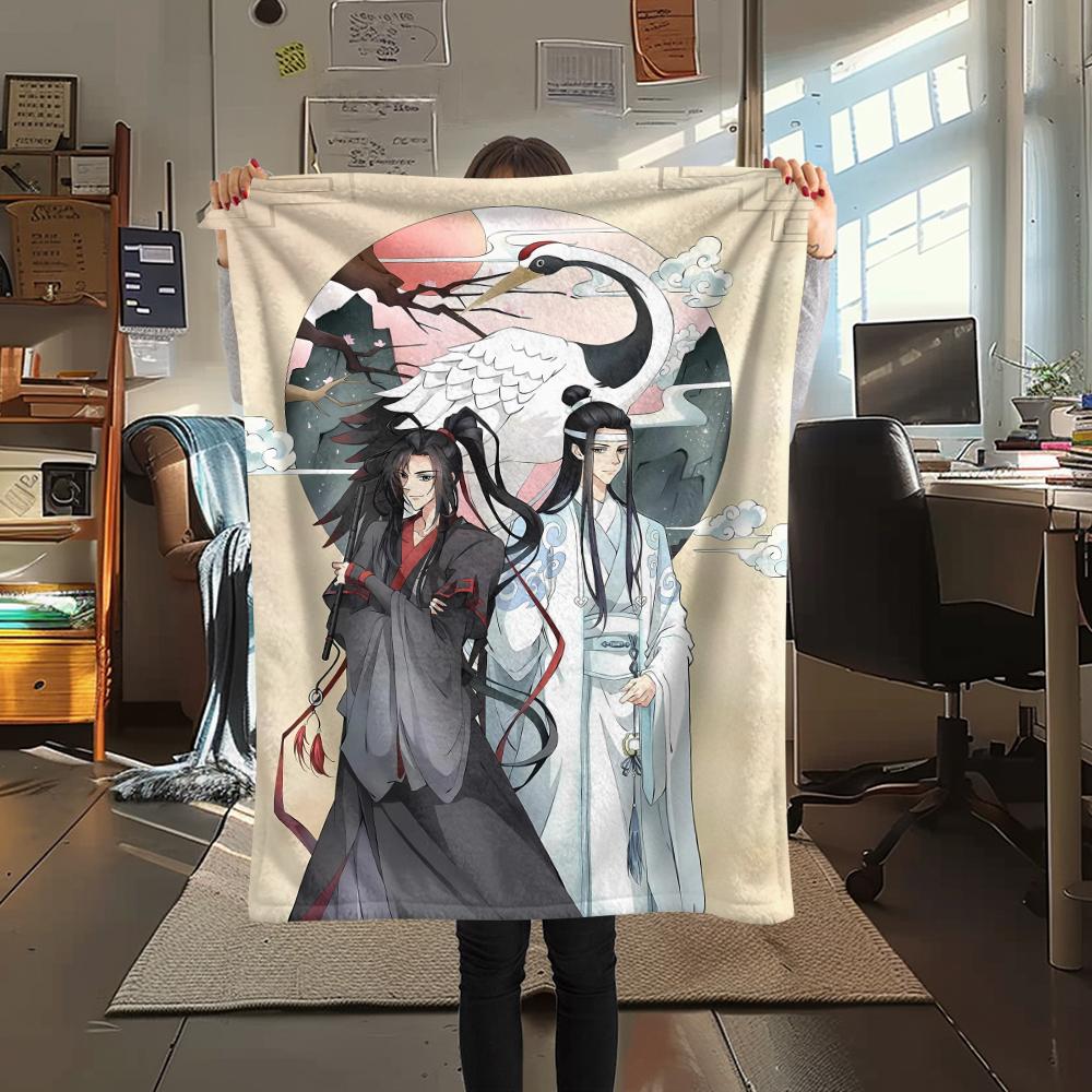 1 ST Grandmaster of Demonic Print Flanellen Deken, Hoge Kwaliteit Alle Seizoenen, Woondecoratie, Warmte en Comfort, Perfect voor Kerstcadeaus