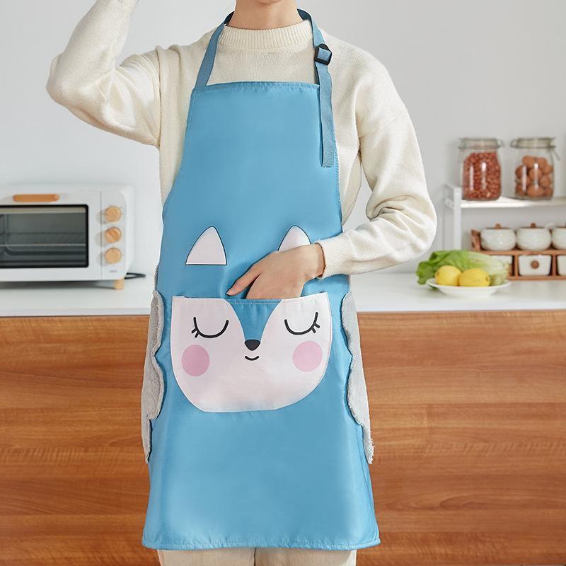 Resistant Oil Waterproof Polyester Oxford Stripeds Apron Wipe Kitchens Hand